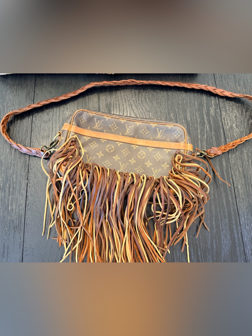 Louis Vuitton Monogram Fringe Crossbody in Brown and Tan